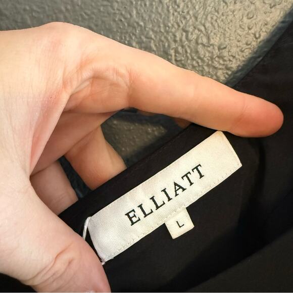 Elliatt NWT Sicily Black Skater Dress Ruffle Sleeves Size L - Picture 6 of 9